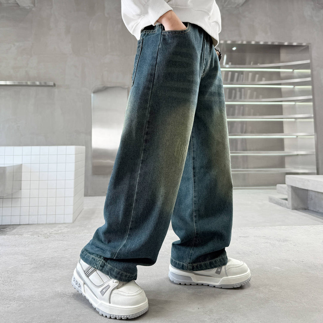 Unisex Weite Jeans mit hohen Taschen Drune