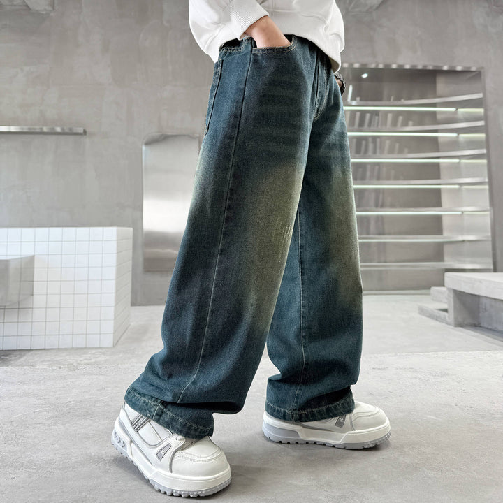 Unisex Weite Jeans mit hohen Taschen Drune