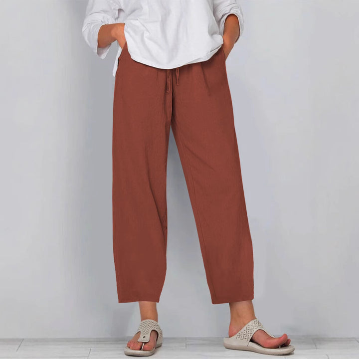 Damen Relaxed Culotte-Hosen mit Kordelzug, Seitentaschen und Knöchellänge Drune