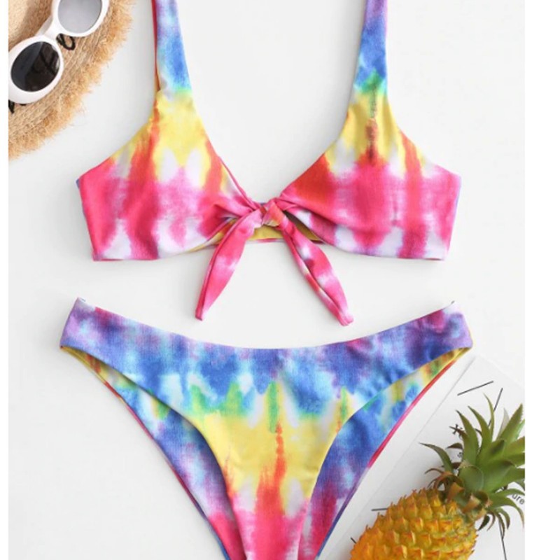 Damen Triangel-Bikini mit verspieltem Knoten-Design und hochwertigem Stoff Drune