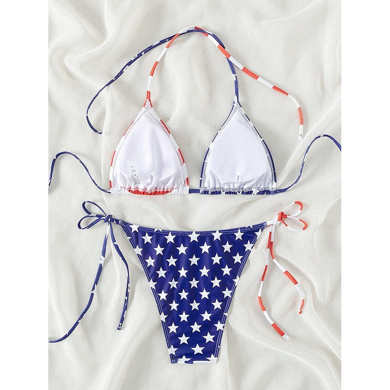 Damen Triangel-Bikini mit patriotischem Design Drune