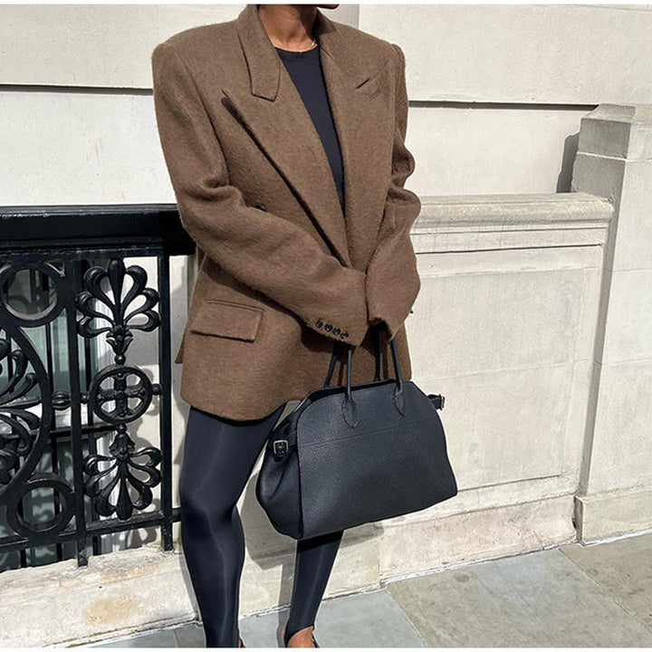 Damen Oversized Blazerjacke mit doppelter Knopfleiste und breitem Revers Drune