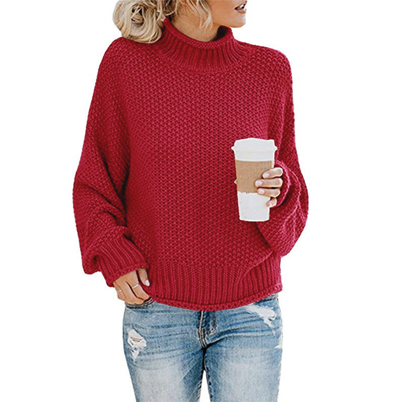 Damen nan grobstrick Rollkragenpullover mit Oversize-Schnitt und Blockstreifen-Optik Drune