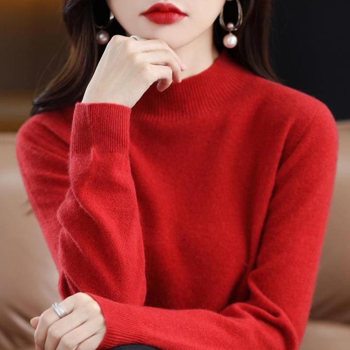 Damen Ultraleichter Mockneck-Feinstrickpullover in Kaschmir‑Optik Drune