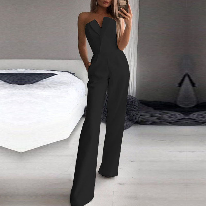 Drune | Asymmetrischer Revers Mittel-Taillen Pendel-Overall