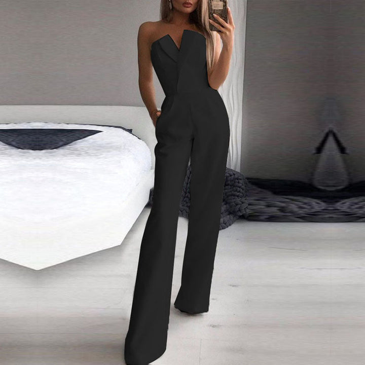 Drune | Asymmetrischer Revers Mittel-Taillen Pendel-Overall