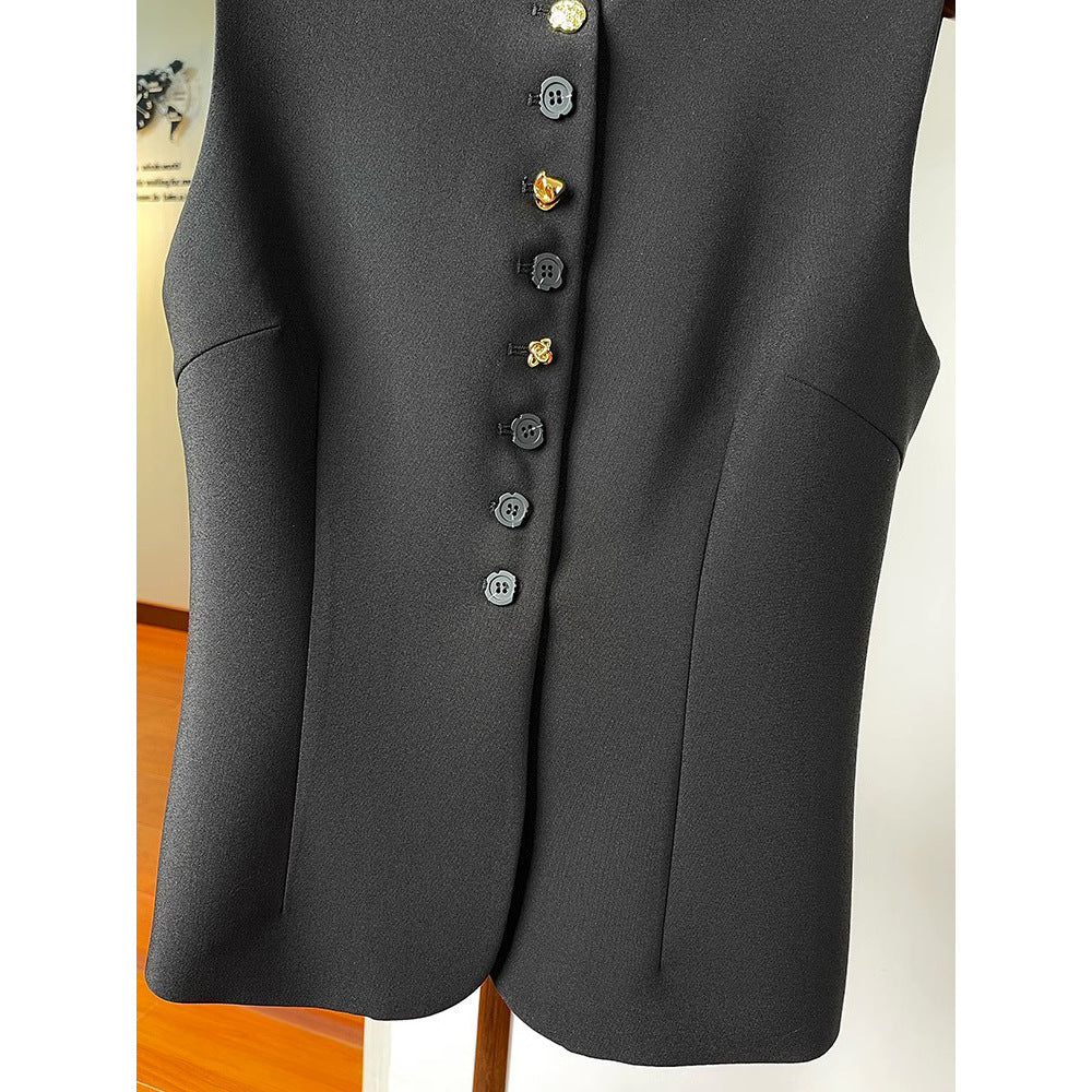 Damen Stilvolle ärmellose Blazer-Weste Drune