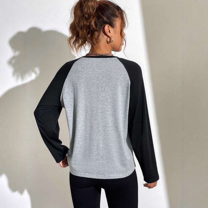 Damen lässiges Raglan-Shirt mit grafischem Design Drune
