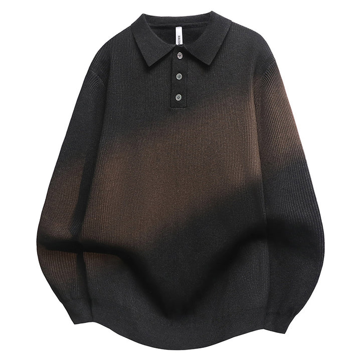 Herren Modisches Strickoberteil mit Knopfleiste Drune