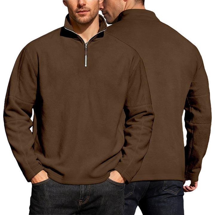 Herren Thermo-Fleece-Halbzip-Pullover mit Stehkragen Drune