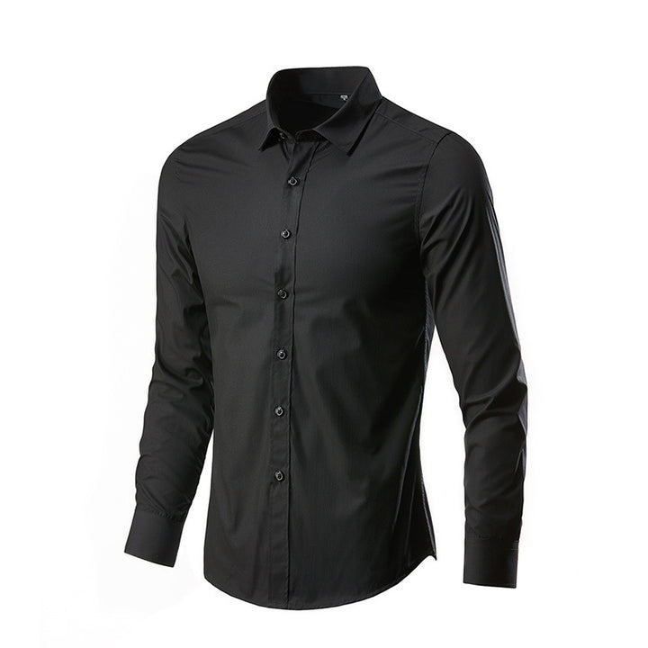 Herren nan Slim-Fit Businesshemd aus Stretch-Baumwollmix mit Kentkragen Drune