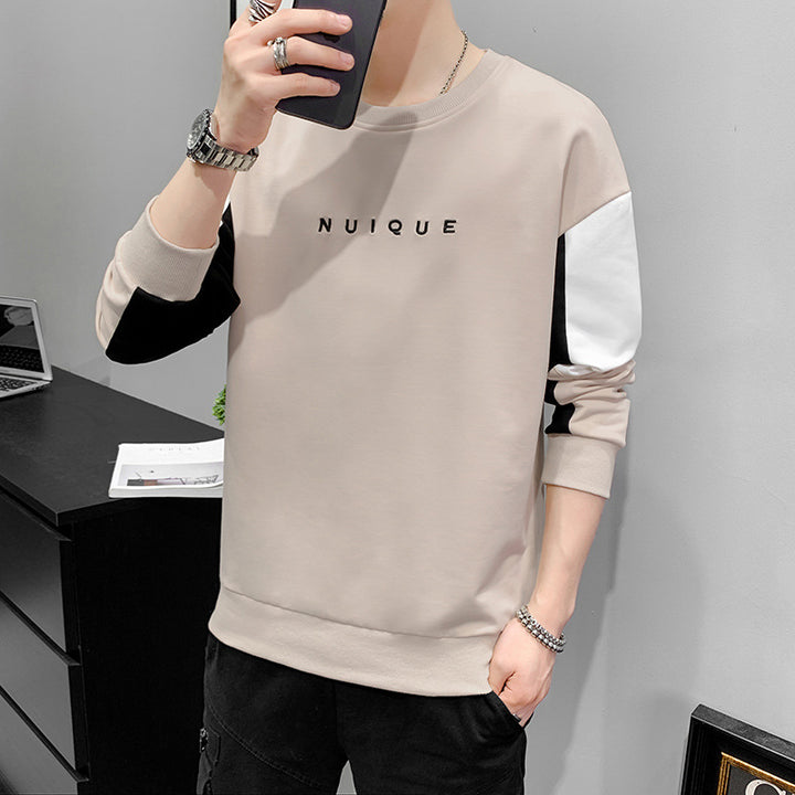 Herren Leichtes Colorblock-Sweatshirt mit Rundhalsausschnitt, gerippten Bündchen & minimalistischer Logostickerei Drune