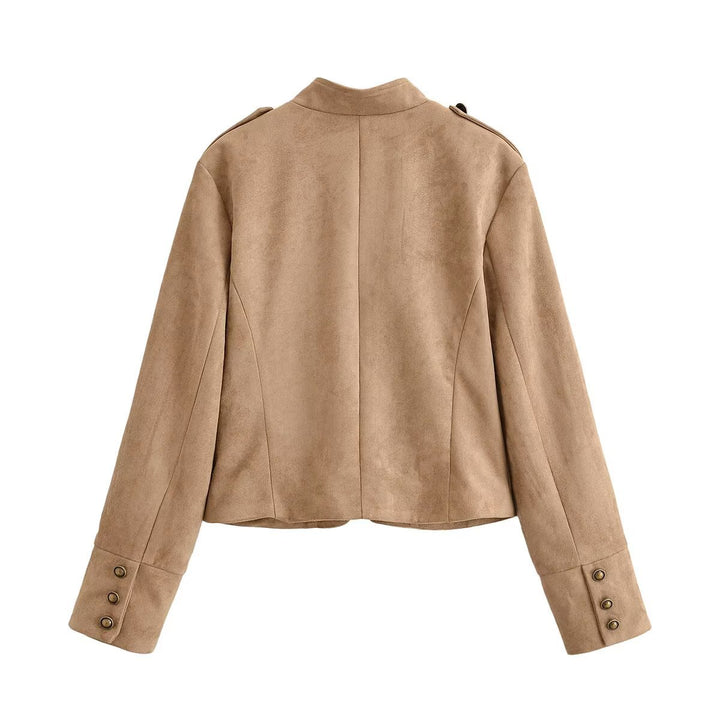 Damen Militärisch inspirierte Kurzjacke aus Wildlederoptik Drune
