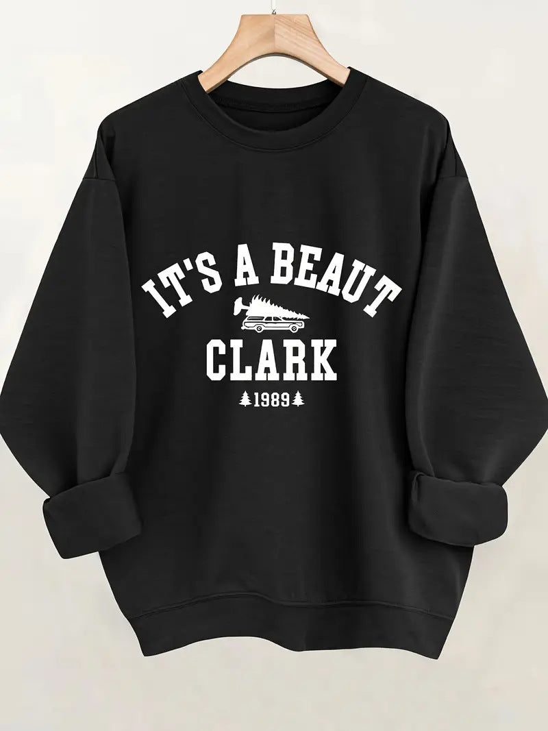 Damen Sweatshirt mit lässigem Schriftzug und bequemem Schnitt Drune