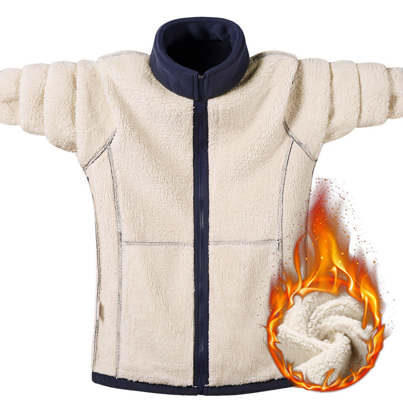 Damen Fleecejacke mit Teddyfutter, durchgehendem Reißverschluss und hohem Stehkragen Drune