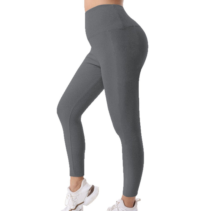 Damen Gerippte High-Waist Lounge-Leggings mit Kordelzug und figurformendem Bund Drune