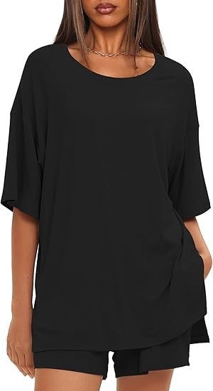 Damen Oversize T-Shirt mit lässigem Schnitt und seitlichen Schlitzen Drune