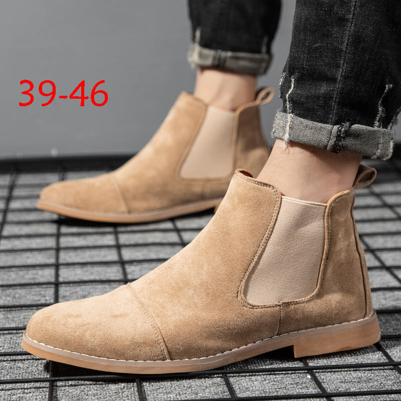 Damen Elegante Veloursleder Chelsea Boots mit elastischen Einsätzen Drune