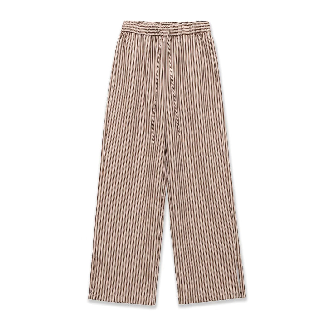 Damen Weite Culotte-Hose mit elastischem Bund und Streifenmuster Drune