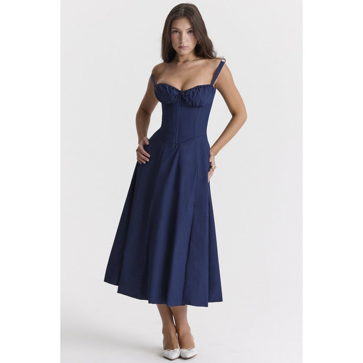 Damen Maxikleid mit floralem Design und elegantem Schlitz Drune