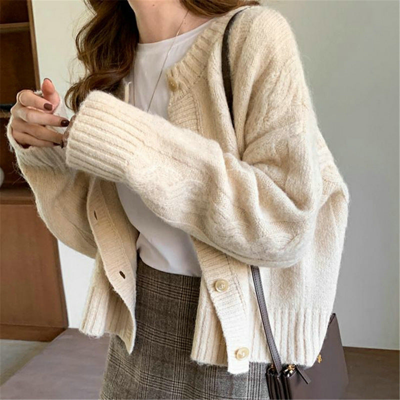 Damen Kuscheliger Strickcardigan mit feiner Struktur und Knopfdetails Drune