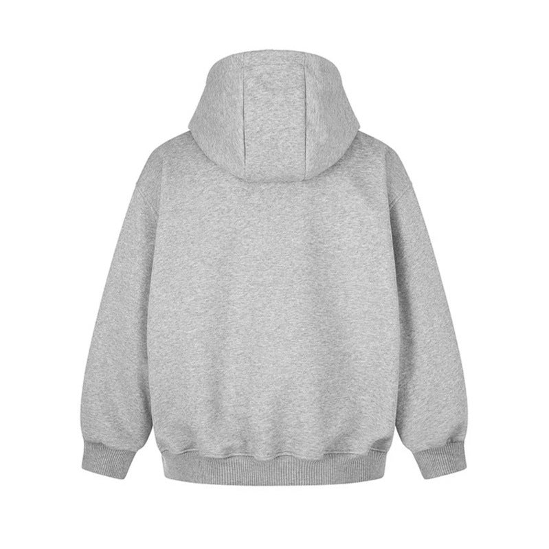 Damen Oversize-Kapuzensweatjacke mit hohem Stehkragen, vier diagonalen Reißverschlusstaschen Drune