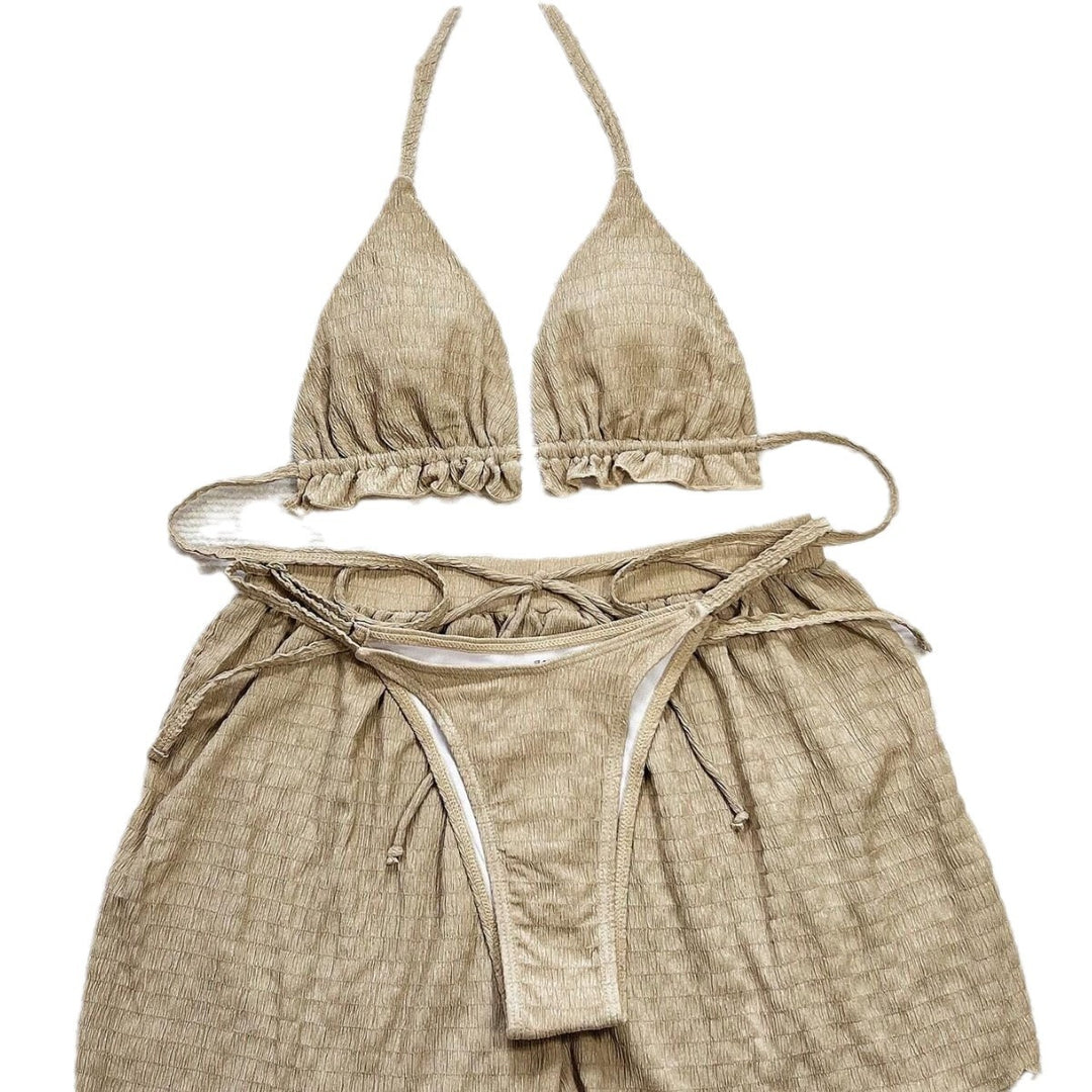 Damen Triangel-Bikini-Set mit lässigen Shorts Drune