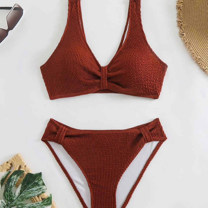 Damen Bikini mit strukturiertem Oberteil und hoher Taille Drune