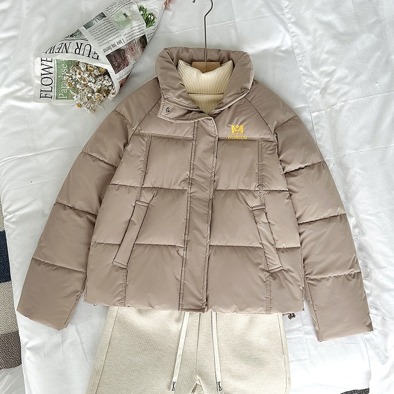 Damen nan kompakte Kurz-Steppjacke mit hochschließendem Stehkragen und schrägeingriff Taschen Drune