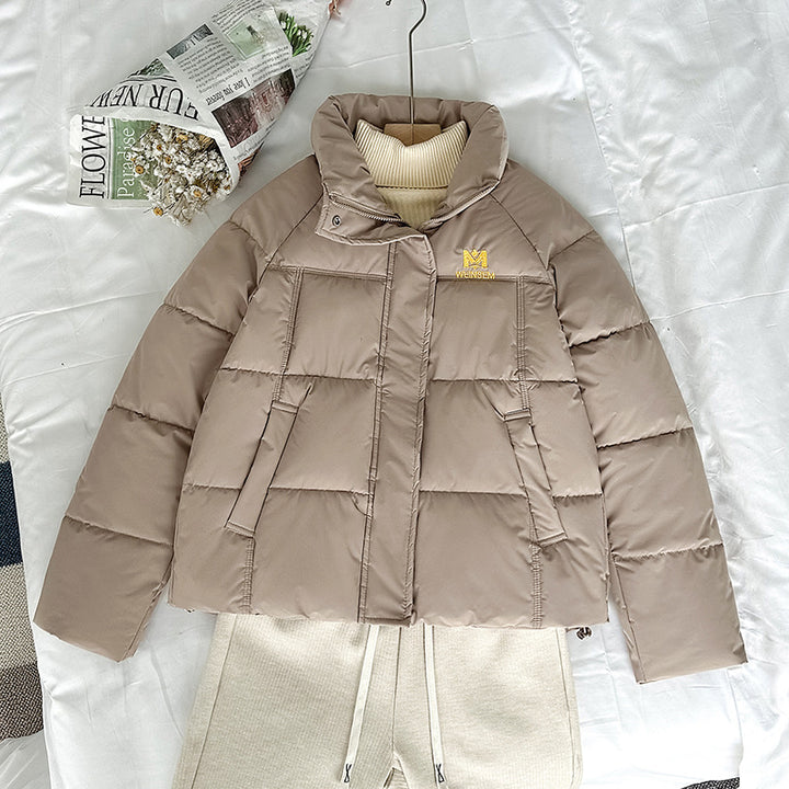 Damen nan kompakte Kurz-Steppjacke mit hochschließendem Stehkragen und schrägeingriff Taschen Drune