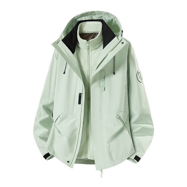 Herren Wetterfeste technische Softshell‑Trekkingjacke mit Kapuze und isolierendem Inneneinsatz Drune