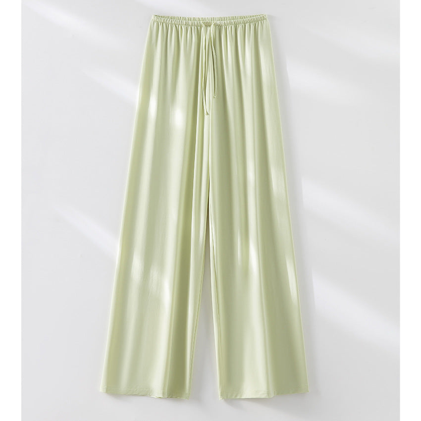 Damen Weite Relax-Hose aus seidigem Modal mit elastischem Bund und Tunnelzug Drune
