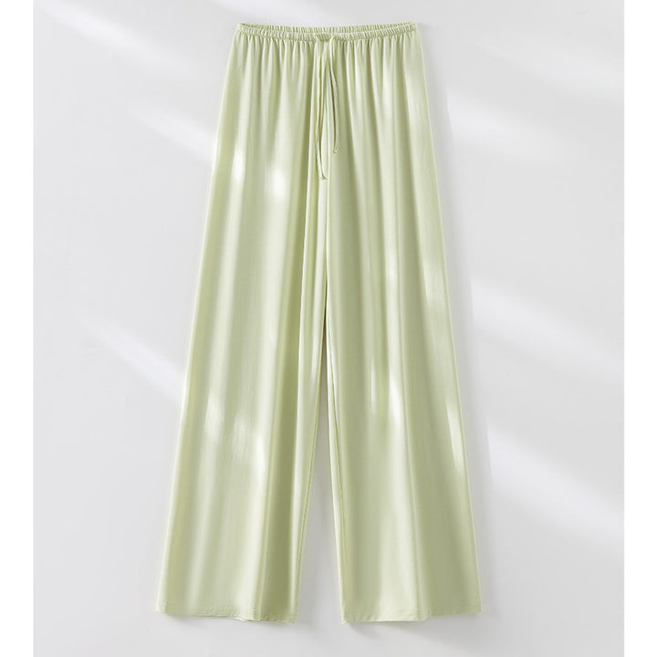 Damen Weite Relax-Hose aus seidigem Modal mit elastischem Bund und Tunnelzug Drune
