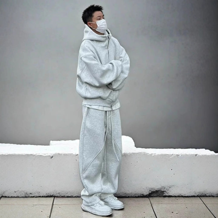 Herren Urbanes Oversized Jacken-Set Drune