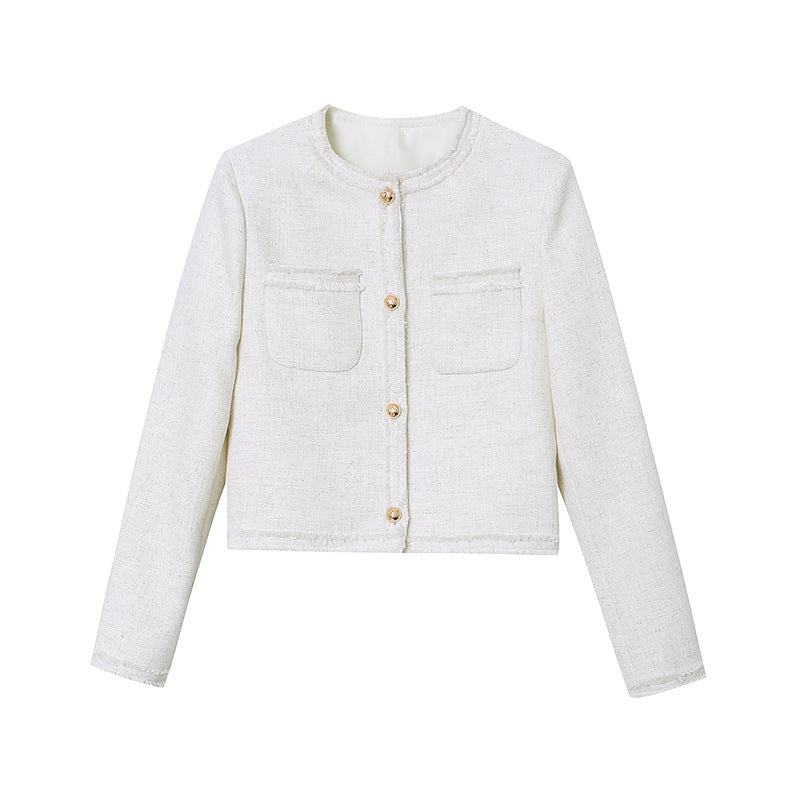 Damen Elegante Bouclé-Jacke Drune