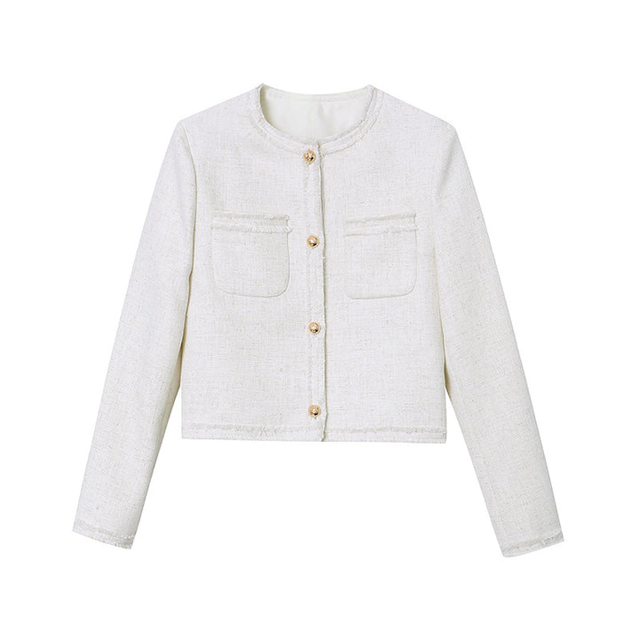 Damen Elegante Bouclé-Jacke Drune