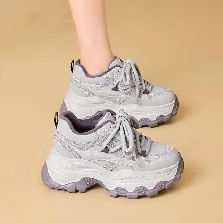 Damen Sportliche Sneakers mit auffälliger Dämpfung und glitzernden Akzenten Drune