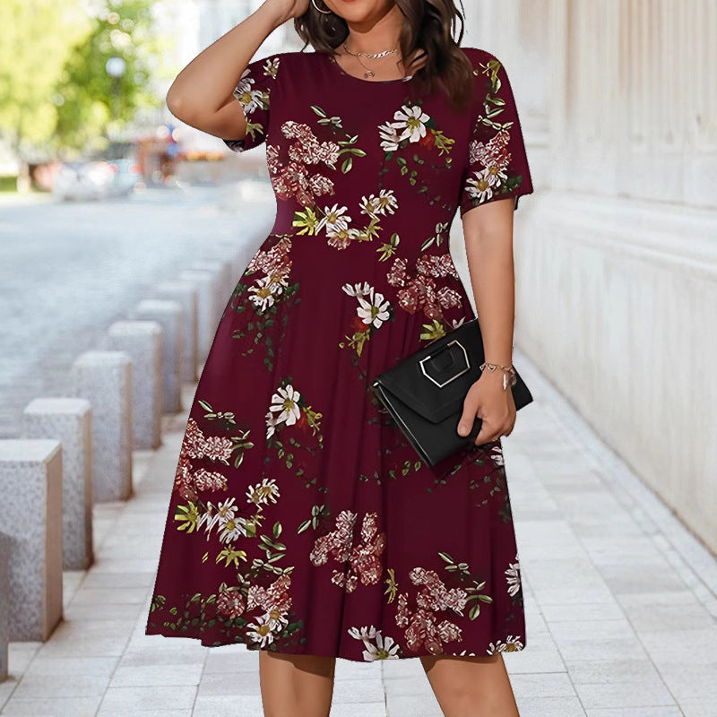 Damen Midikleid mit floralem Design und elegantem Schnitt Drune