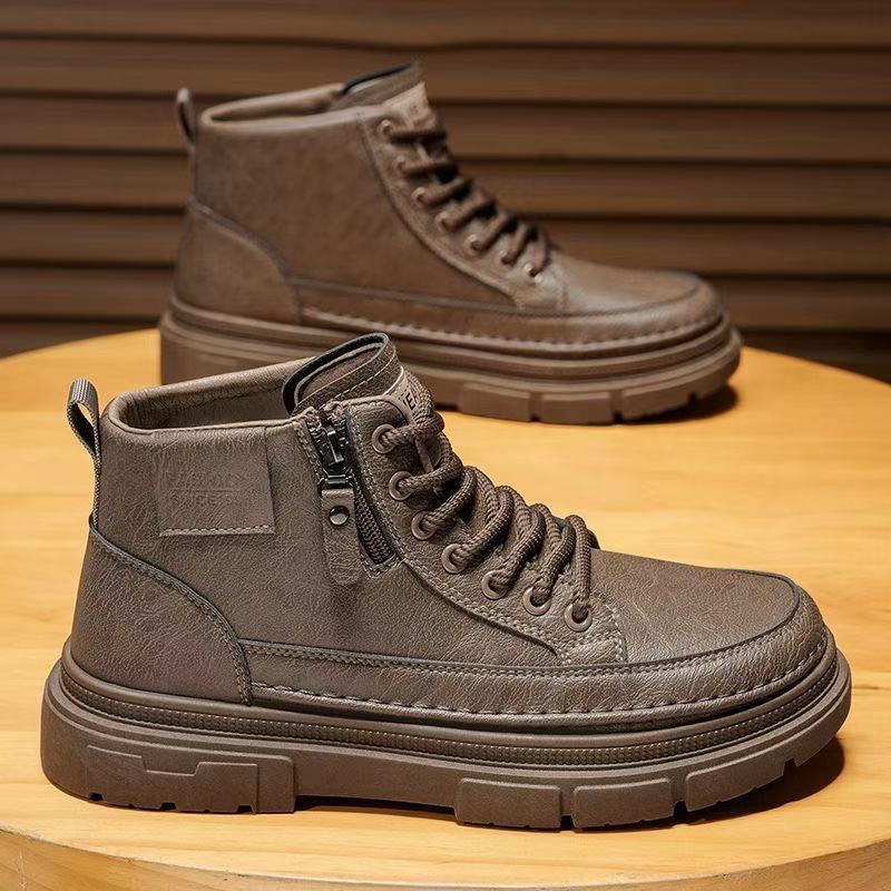 Herren Chunky-Boots mit Reißverschluss, gepolstertem Schaft und profilierter Sohle Drune
