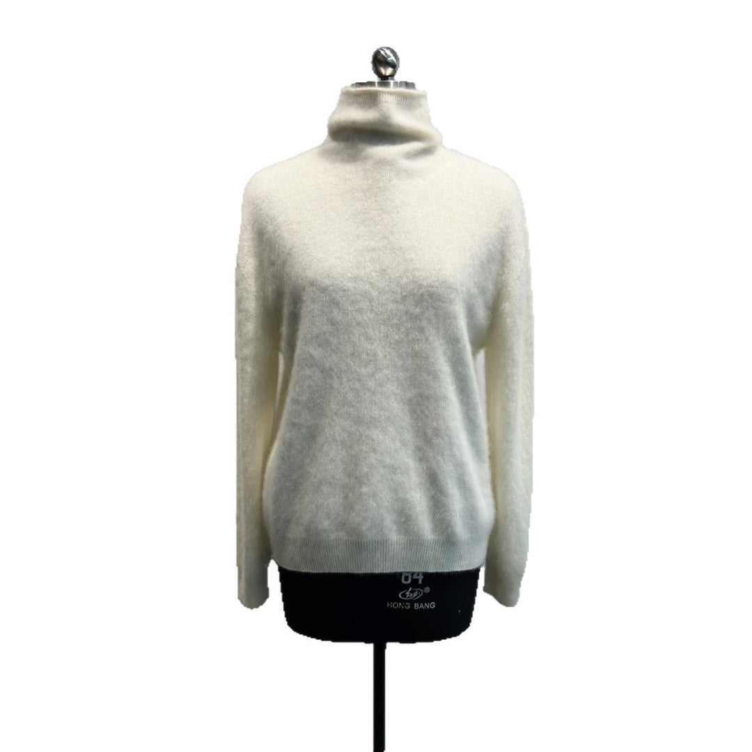 Damen Gemütlicher Rollkragen Strickpullover Drune
