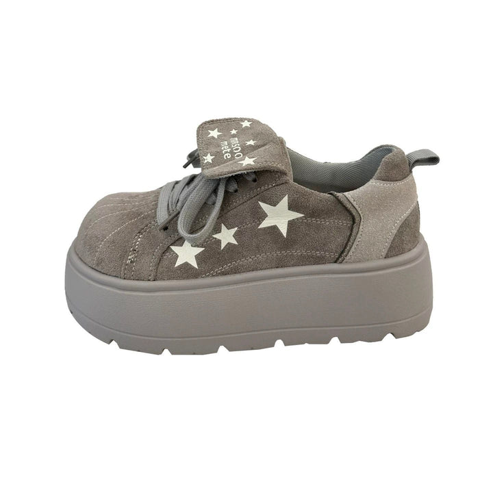 Damen Plateau-Sneaker mit modischen Sternen-Details und bequemem Klettverschluss Drune