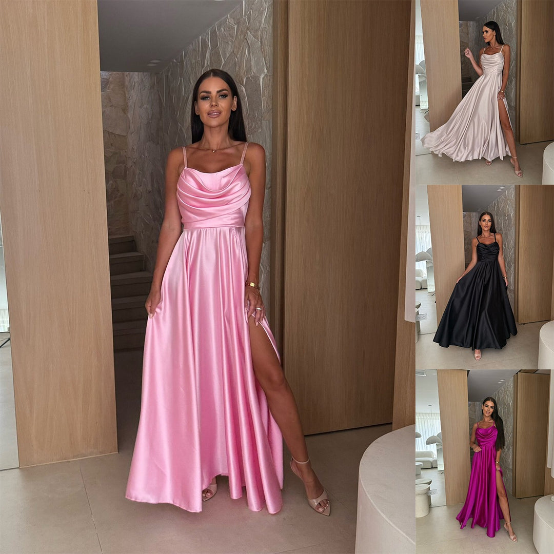 Damen Elegantes Satin Abendkleid Drune
