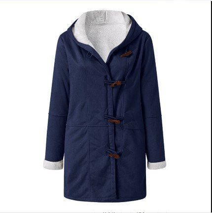 Damen Teddygefütterter Dufflecoat mit Kapuze, Kunstfell-Innenfutter und Knebelverschlüssen Drune