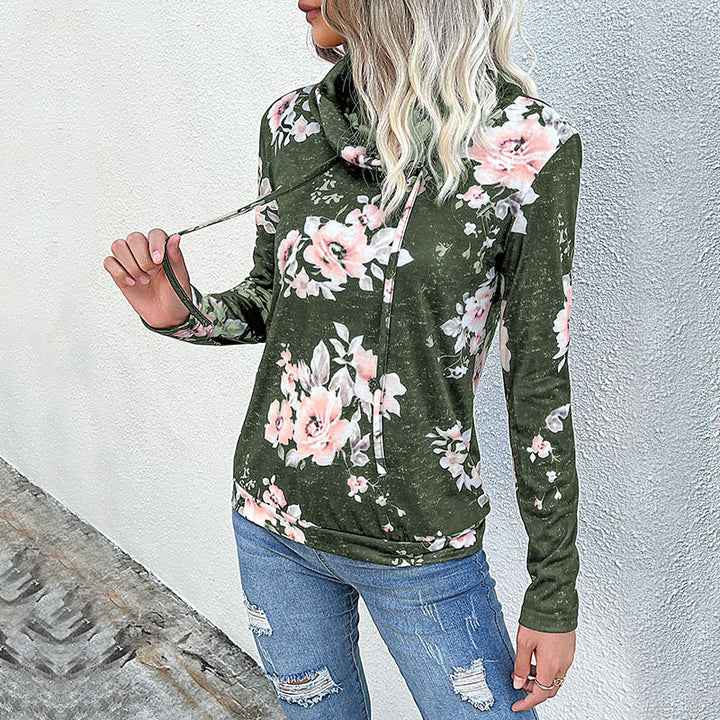 Damen Floral Motiv Hoodie Drune