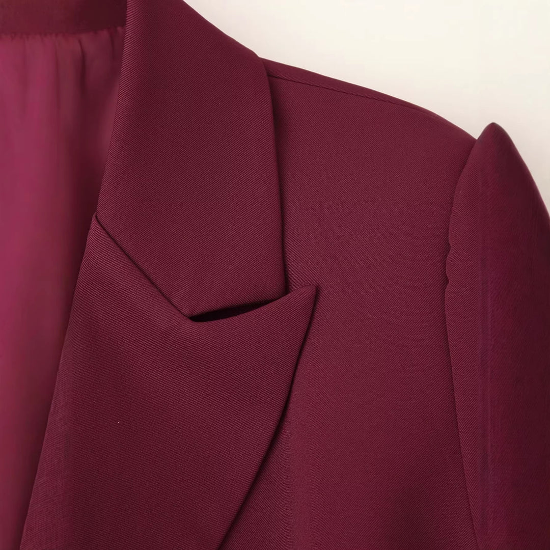 Damen Blazer mit Cut-Out‑Schultern, Taillengürtel und Pattentaschen Drune