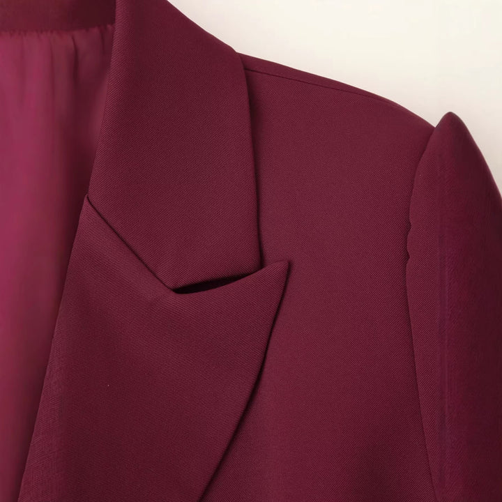 Damen Blazer mit Cut-Out‑Schultern, Taillengürtel und Pattentaschen Drune