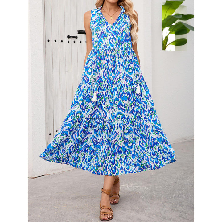 Damen Maxikleid mit fließendem Design und trendigem Rüschensaum Drune