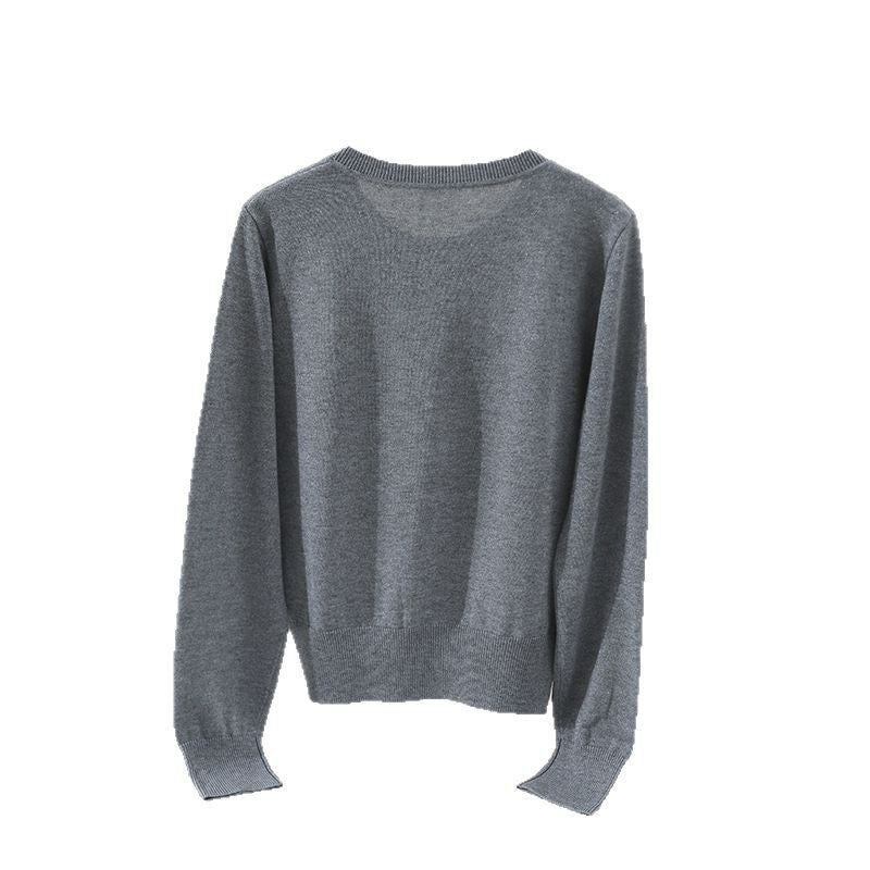 Damen Feinstrick-Cardigan mit Rundhalsausschnitt und Perlmuttknöpfen Drune
