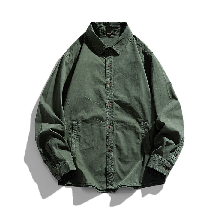 Herren Leichtes Canvas‑Workshirtjacke mit relaxed Fit und großen Eingrifftaschen Drune