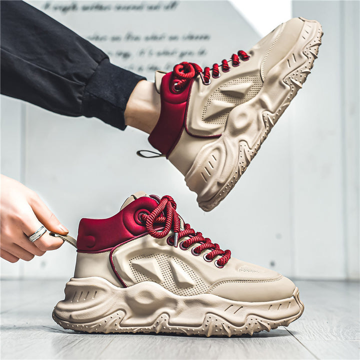 Herren urbane High-Top Tech-Chunky Sneaker mit griffiger Trailsohle und gepolstertem Knöchelkragen Drune